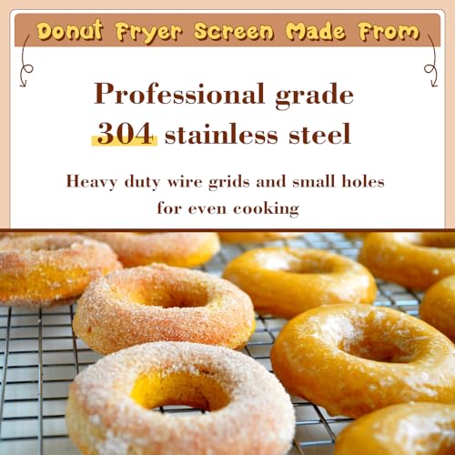 Fuceter 23 x 23" Donut Fryer Screen, 5-Pack, Heavy-Duty Woven Mesh Screen, Compatible with Belshaw, Avalon, and Commercial Fryers - Image 5