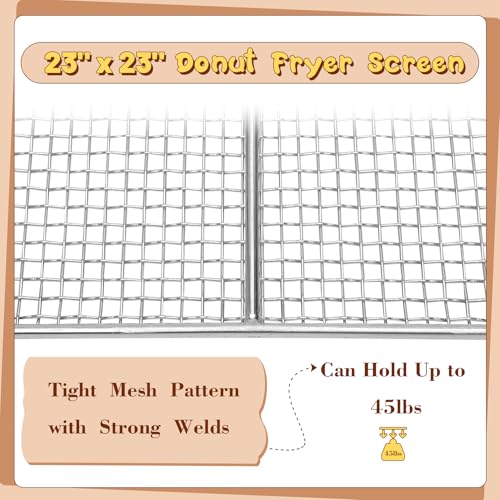 Fuceter 23 x 23" Donut Fryer Screen, 5-Pack, Heavy-Duty Woven Mesh Screen, Compatible with Belshaw, Avalon, and Commercial Fryers - Image 3
