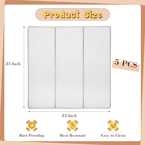 Fuceter 23 x 23" Donut Fryer Screen, 5-Pack, Heavy-Duty Woven Mesh Screen, Compatible with Belshaw, Avalon, and Commercial Fryers - Image 2