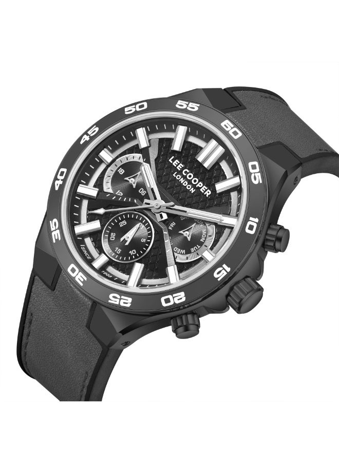 لي كوبر ساعة جلدية متعددة الوظائف للرجال . -  مم - Image 2