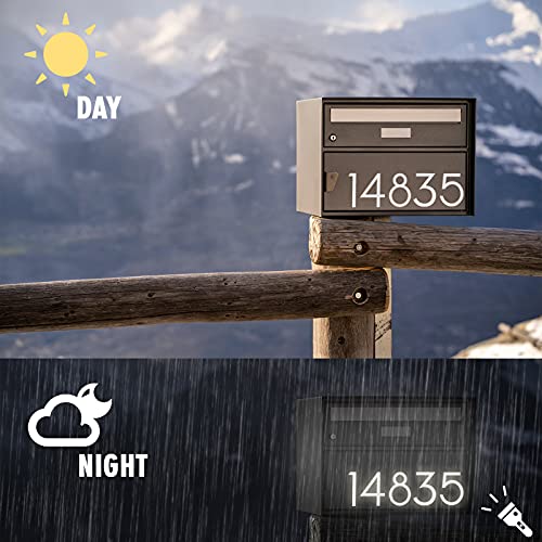 OLADOT 3 inch Reflective Mailbox Numbers Sticker (0-9, 5 Sets) Modern Number Vinyl Waterproof Number Self Adhesive Sticker for Signs, Door, Cars, Trucks, Home, Business, Address Number - Image 3