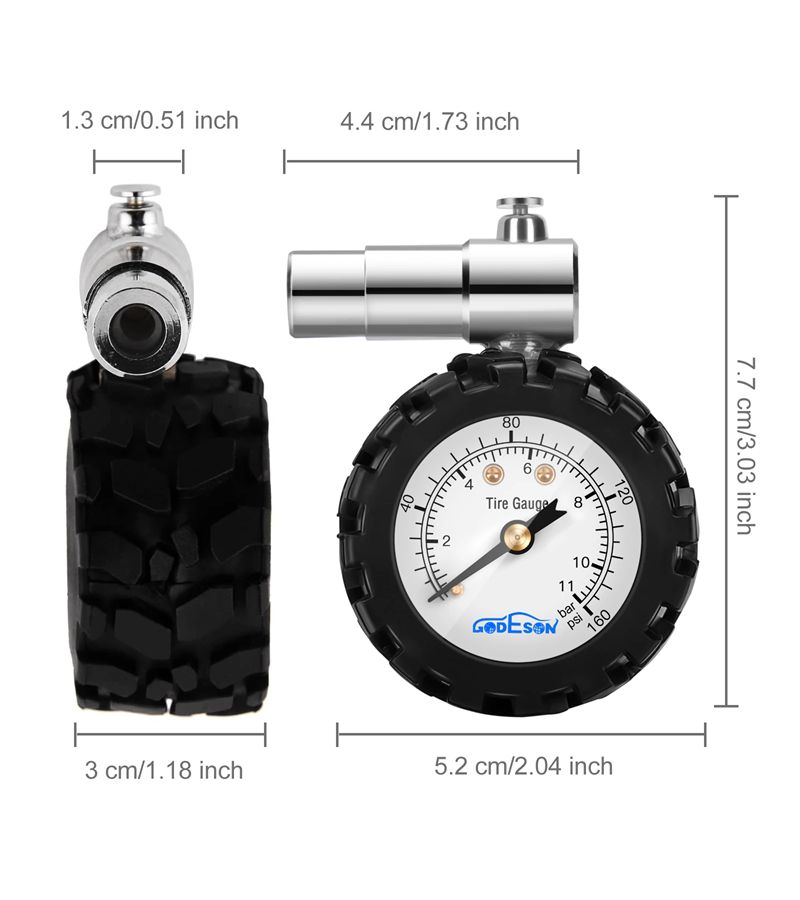 Bicycle Tire Pressure Gauge 160psi Scale With Deflation Switch Suitable For Mountain Road Bike Inflation - Image 2