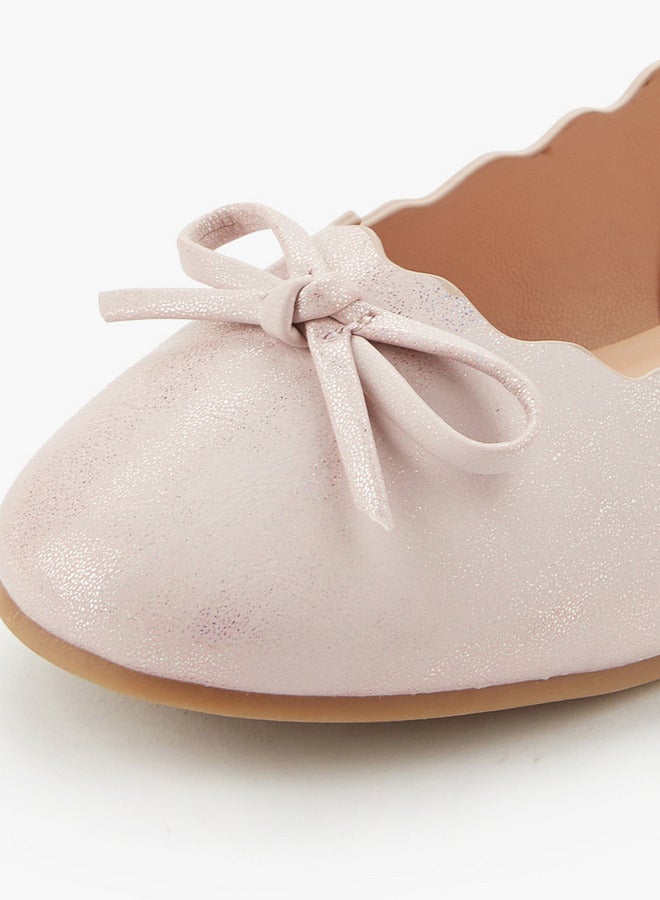 Little Missy Girls Scallop Trim Ballerina Shoes - Image 4