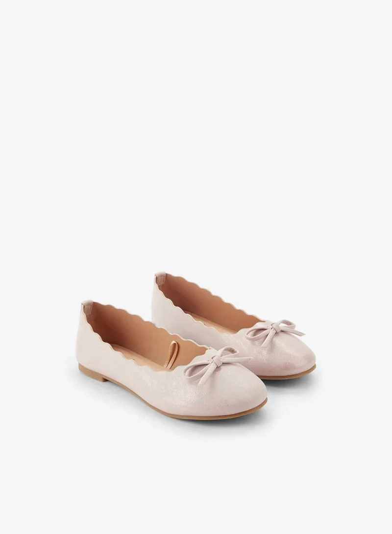 Little Missy Pink Girls Scallop Trim Ballerina Shoes for Women | Best Price UAE