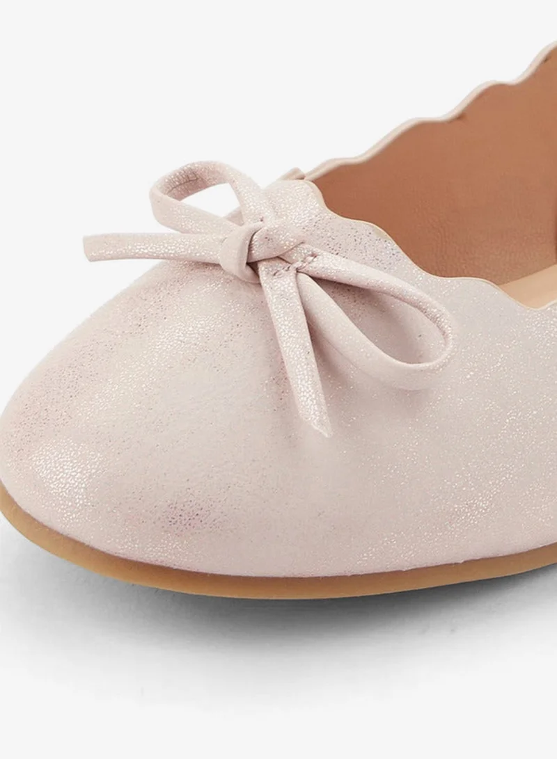 Little Missy Pink Girls Scallop Trim Ballerina Shoes for Women | Best Price UAE