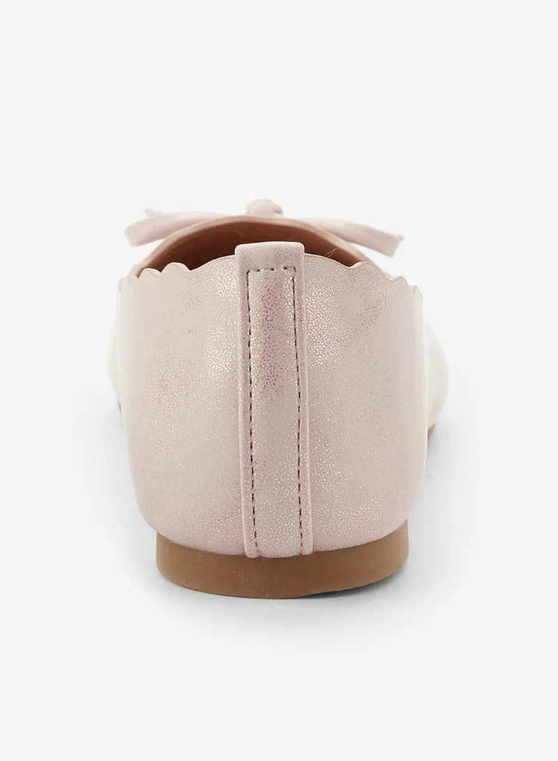 Little Missy Pink Girls Scallop Trim Ballerina Shoes for Women | Best Price UAE