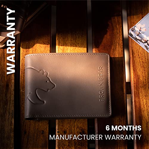 BROWN BEAR Wallet for Man, Stylish Pure Nappa Wallet for Men Leather Original, Certified RFID Protected Slim Purse for Gents with Eight Card Pockets (Grey) - Image 5