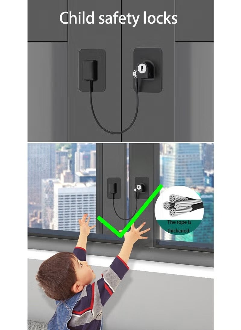 Child Safety Lock for Cabinets & Windows – Multi-Functional Adhesive Security Lock with Key, Strong Durable Design for Baby Proofing Drawers, Doors, Fridge & Home Safety Use - Image 2