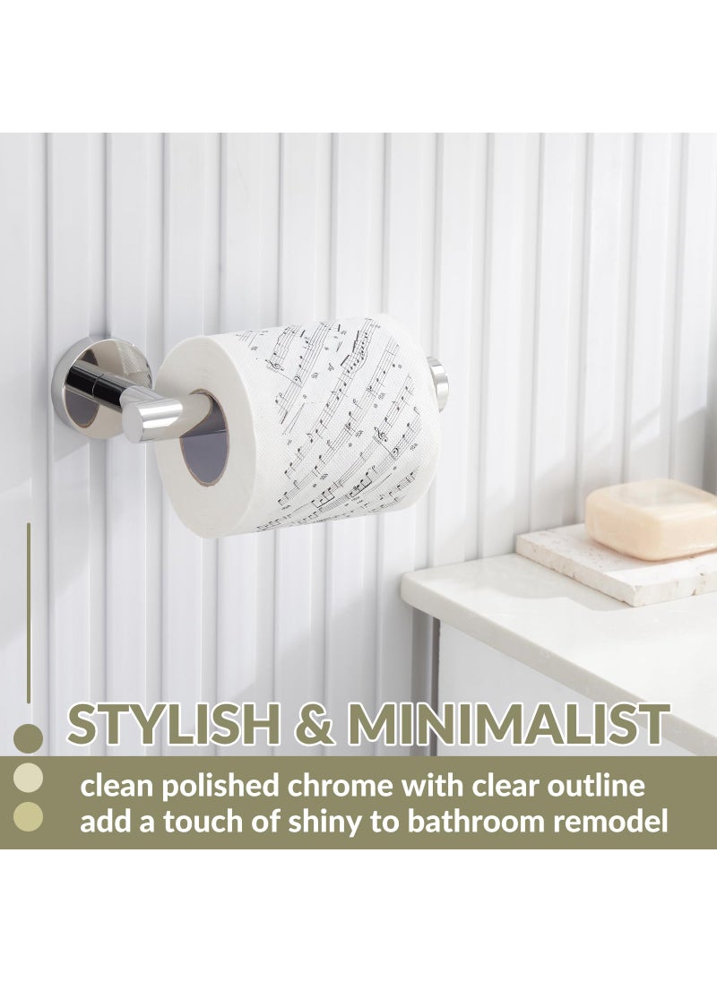 APLusee Toilet Paper Holder Polished Chrome  APLusee 304 Stainless Steel Tissue Roll Hanger  Round TP Roll Dispenser for Bathroom Kitchen Washroom  Wall Mount  - Image 3