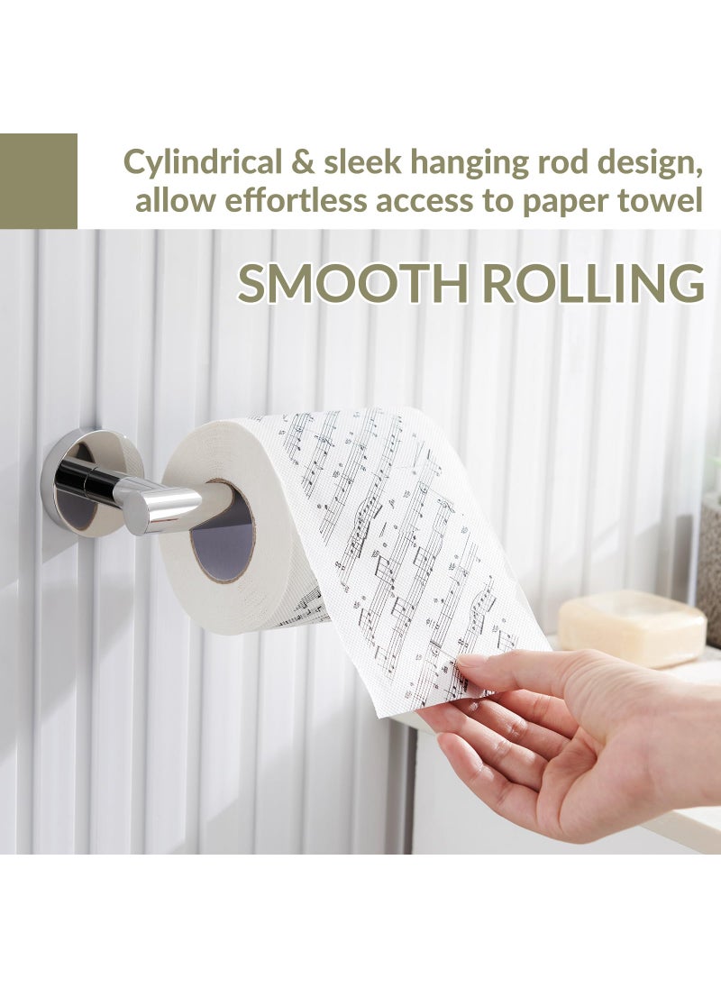 APLusee Toilet Paper Holder Polished Chrome  APLusee 304 Stainless Steel Tissue Roll Hanger  Round TP Roll Dispenser for Bathroom Kitchen Washroom  Wall Mount  - Image 5
