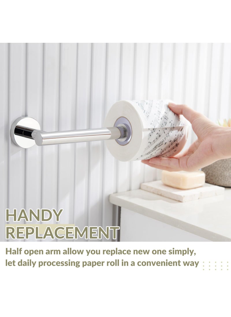APLusee Toilet Paper Holder Polished Chrome  APLusee 304 Stainless Steel Tissue Roll Hanger  Round TP Roll Dispenser for Bathroom Kitchen Washroom  Wall Mount  - Image 4