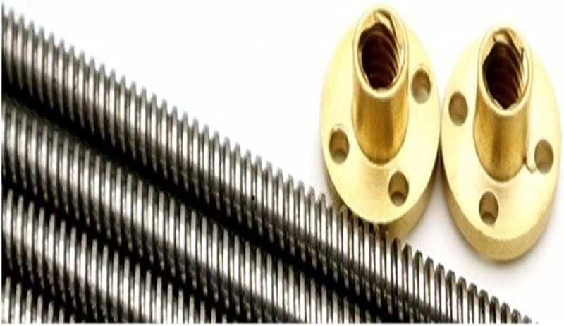 T8 Lead Screw Stainless Steel 300mm with Brass Nut for 3D Printer Parts - Image 2