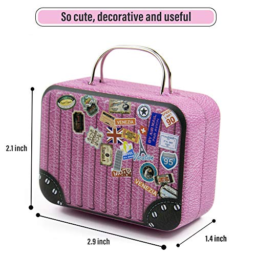 Framendino, 5 Pack Mini Suitcase Boxes Small Cartoon Tin Rectangular Handbag Jewelry Coin Container for Party Wedding Decorations - Image 2