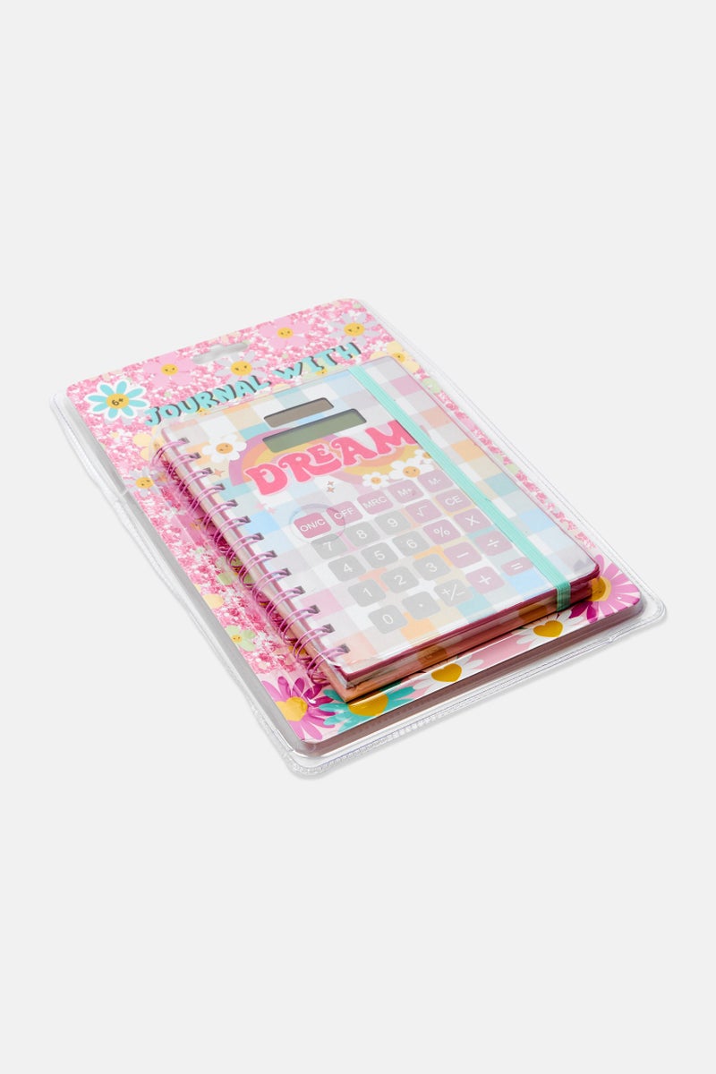 VOTUM دفتر مع آلة حاسبة، مجموعة وردية - Image 3