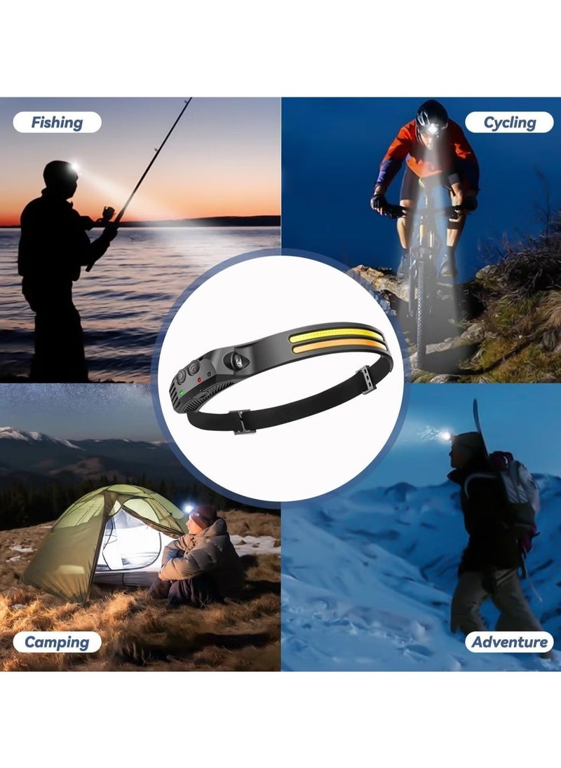 ELTRAZONE Rechargeable LED Headlamp, 270° Wide Beam, 1200mAh Battery, Induction Mode, Waterproof & Anti-Scratch – Perfect for Running, Camping, Cycling, Fishing, and Outdoor Activities - Image 3