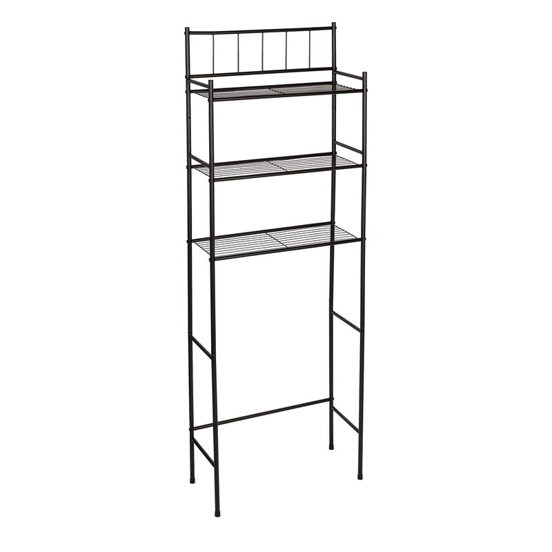 HoneyCanDo 3 tier OverTheToilet Space Saver Shelving Unit Black BTH09022 Black