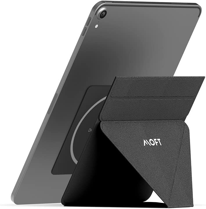 MOFT Snap Tablet Stand Holder, Foldable and Adjustable in Portrait/Landscape, Ultra-Slim Design Ipad Stand for Desk, Compatible with iPad Pro iPad Air 9.7" and Larger Tablets, Jet Black - Image 1
