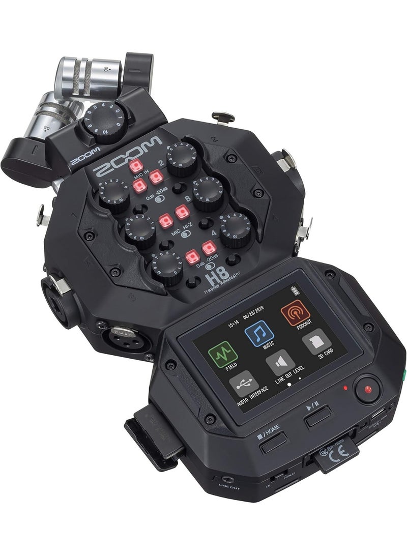 Zoom H8 Portable Recorder (compatible upto 12-Track recording) 6 Inputs, Touchscreen/Usb Audio Interface, Battery Powered, For Stereo/Multitrack Audio, Video, Podcasting and Music - Image 5