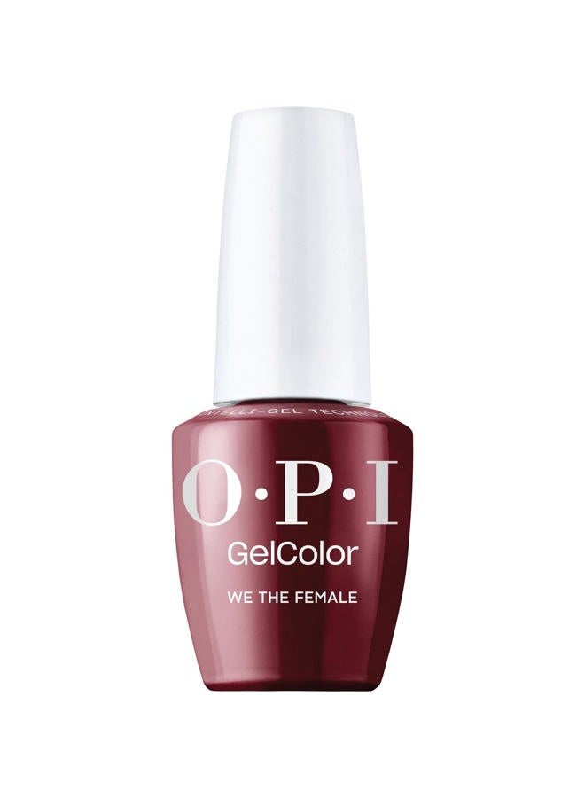 OPI GelColor We the Female | Opaque Dark Red Crème UV Cure Gel Nail Polish | Vegan & HEMA Free, Long Lasting, High Shine - Image 1