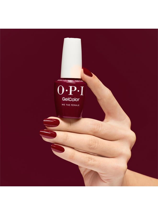 OPI GelColor We the Female | Opaque Dark Red Crème UV Cure Gel Nail Polish | Vegan & HEMA Free, Long Lasting, High Shine - Image 4