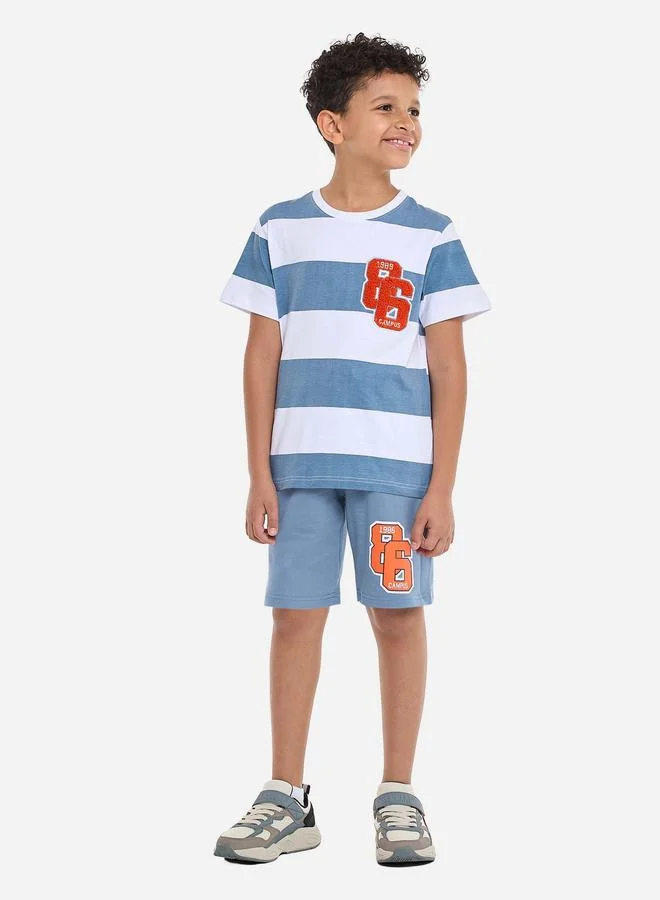 victor and jane Victor And Jane Boys Applique Pocket Detail T-Shirt and Shorts Set