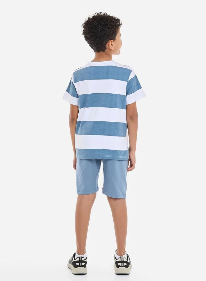 victor and jane Victor And Jane Boys Applique Pocket Detail T-Shirt and Shorts Set