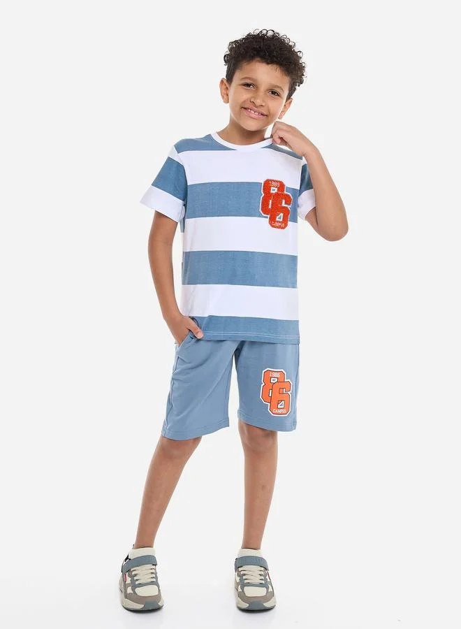 victor and jane Victor And Jane Boys Applique Pocket Detail T-Shirt and Shorts Set
