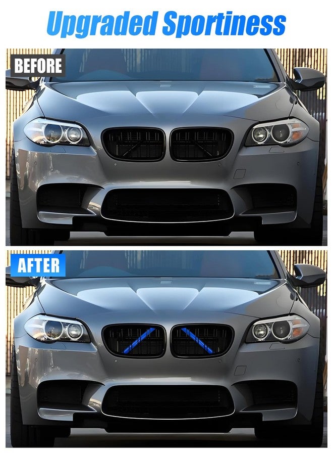 TZYSZDB Grille Insert Trims for BMW 2 5 6 7 X1 X2 Series,M-Performance V Brace Wrap Covers Grill Stripes for BMW F10 F11 F45 F12 F13 F01 F02 F48(F10 F48, BlUE) - Image 3