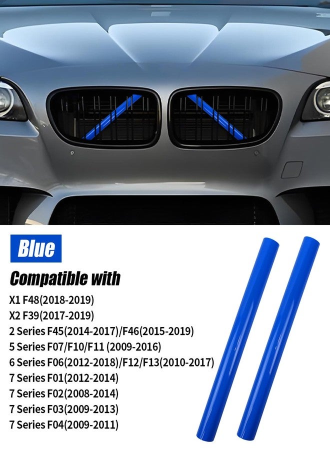 TZYSZDB Grille Insert Trims for BMW 2 5 6 7 X1 X2 Series,M-Performance V Brace Wrap Covers Grill Stripes for BMW F10 F11 F45 F12 F13 F01 F02 F48(F10 F48, BlUE) - Image 2