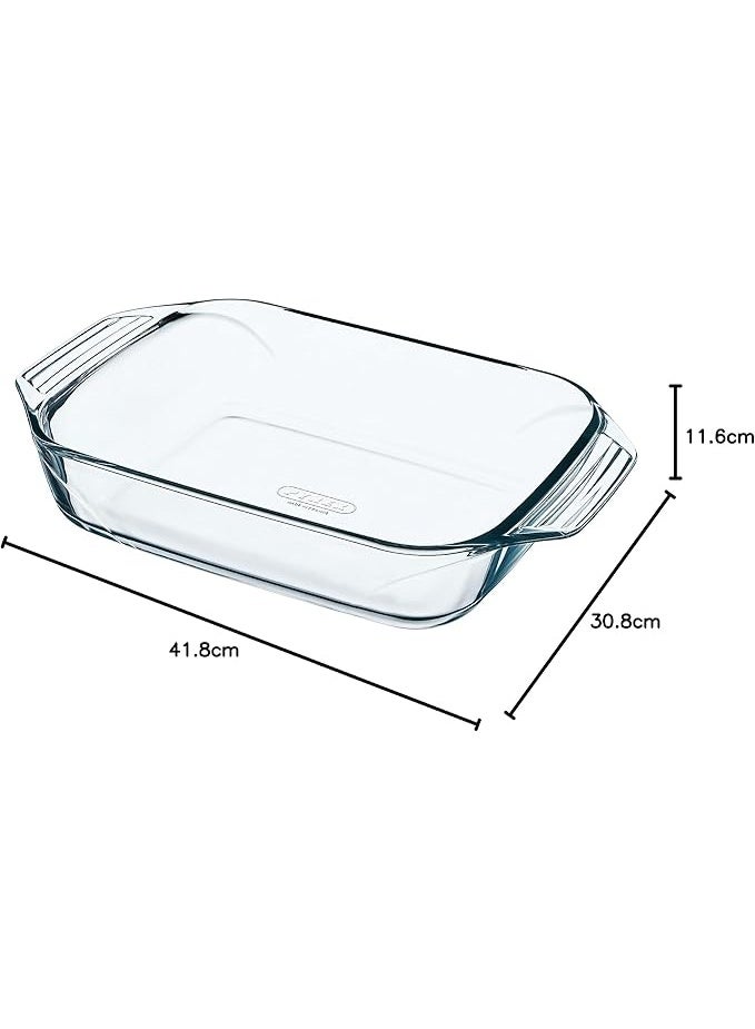 طقم أطباق مكون من 3 زجاجية مستطيلة للفرن والمايكروويف والفريزر وغسالة الصحون (3.8 لتر + 2.9 لتر + 2.1 لتر) - Image 5