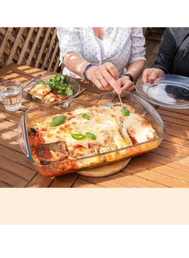 طقم أطباق مكون من 3 زجاجية مستطيلة للفرن والمايكروويف والفريزر وغسالة الصحون (3.8 لتر + 2.9 لتر + 2.1 لتر) - Image 4