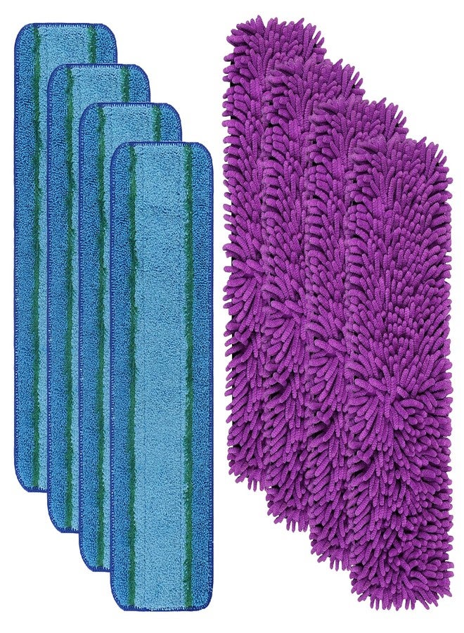 DFD 8 Pack Mop Pads for Bona Family of Mops, 4 Pet Microfiber Sweeping Pad + 4 Microfiber Deep Clean Pad, Pet Cleaning Pad for Bona Microfiber Cleaning Pad for Multi-Surface Floors - Image 1