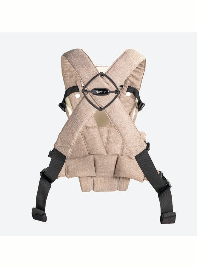 Nurtur Nurtur Dove Deluxe Infant Baby Carrier – Premium Fabric, Dual-Facing Comfort, Adjustable Cushioned Straps, & Built-In Baby Bib - Sand  - Image 3