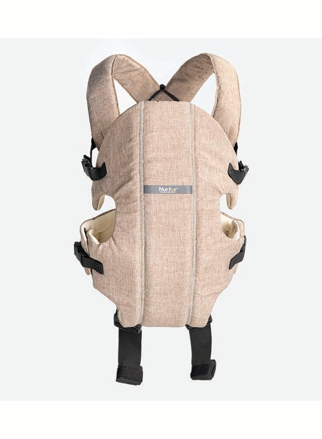 Nurtur Nurtur Dove Deluxe Infant Baby Carrier – Premium Fabric, Dual-Facing Comfort, Adjustable Cushioned Straps, & Built-In Baby Bib - Sand  - Image 4