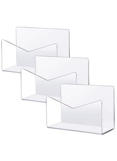 Maitys 3 Pcs Acrylic Mail Organizer Countertop 6 X 2.5 X 4 Inches Clear Mail Postcard Holder Letter Mail Sorter Organizer Postcard Stand Greeting Card Display Rack Document Envelope Home School Office  - Image 1