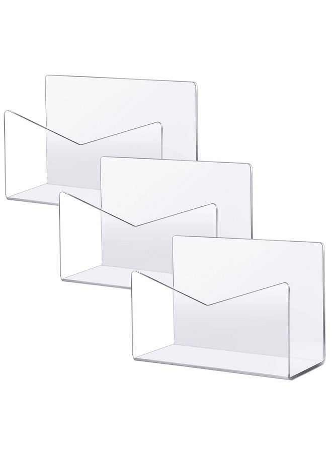 Maitys 3 Pcs Acrylic Mail Organizer Countertop 6 X 2.5 X 4 Inches Clear Mail Postcard Holder Letter Mail Sorter Organizer Postcard Stand Greeting Card Display Rack Document Envelope Home School Office  - Image 1