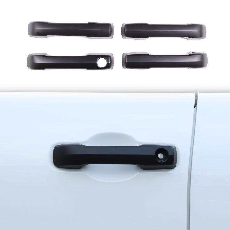 HAPPYHORSE Car Exterior Door Handle Cover Compatible with Toyot TundraSequoia 20222024 ABS Car Outer Door Handle Cover Exterior Door Handle Protective Cover Accessories Normal Style Matt Black