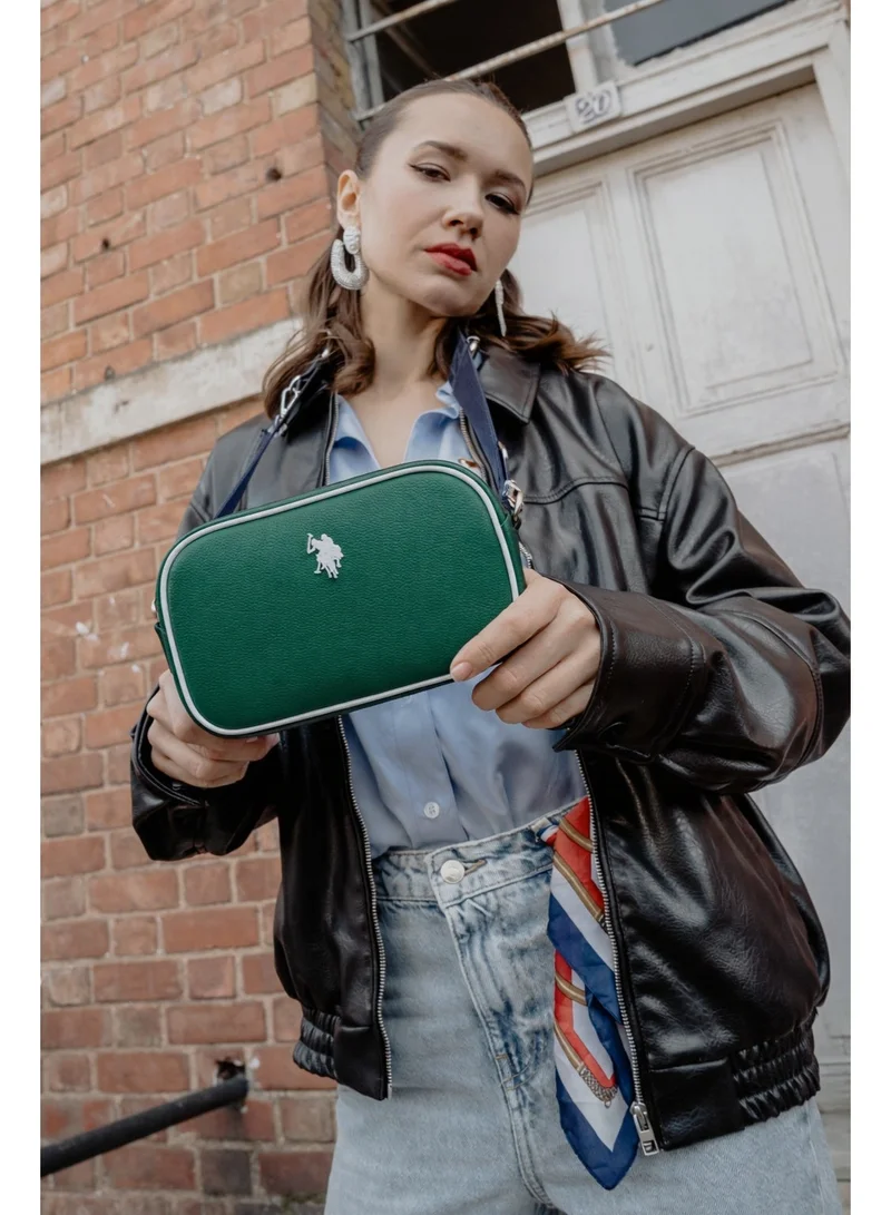 U.S. Polo Assn. GREEN-WHITE-NAVY U.S. Polo Assn. Women's Crossbody Bag, Ladies Shoulder Bag Handbag for Ladies Travel Bag for Girls Green White Navy for Women | Best Price UAE