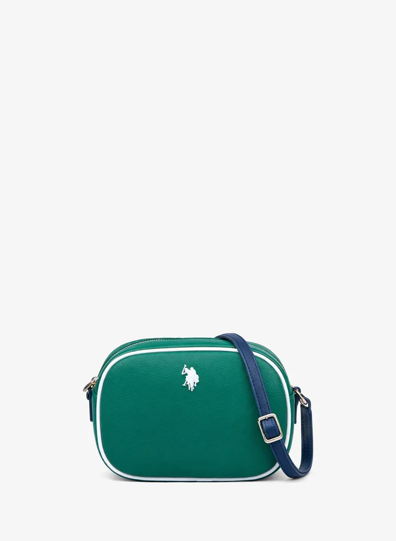 U.S. Polo Assn. Women's Crossbody Bag, Ladies Shoulder Bag Handbag for Ladies Travel Bag for Girls Green White Navy