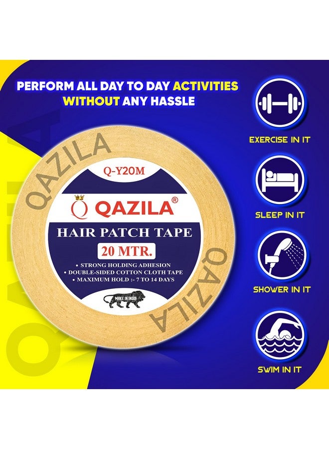 Qazila Qazila Hair Patch Tape| Hair Wig Tape| Ultra Hold Tape| Double-sided Hair Patch Tape| Cotton-Cloth Tape| Waterproof| Maximum Hold upto 2 weeks (Yellow, 1 inch, 20 Metre) - Image 5