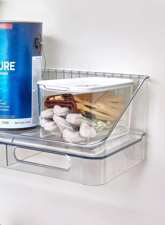 إنترديزاين صندوق تخزين داخلي قصير مع غطاء من آي ديزاين، مجموعة من قطعتين، صندوق شفاف من مجموعة وول سبيس - Image 4