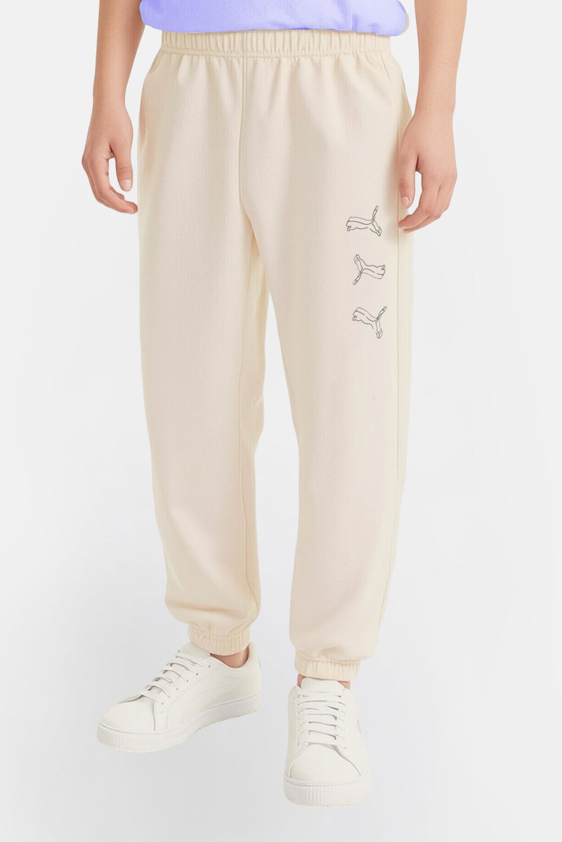 PUMA سروال رياضي للأطفال الأولاد، كريمي - Image 1