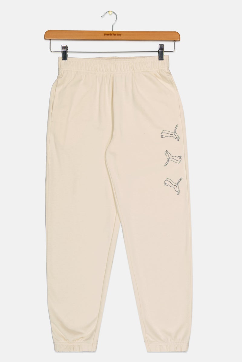 PUMA سروال رياضي للأطفال الأولاد، كريمي - Image 2