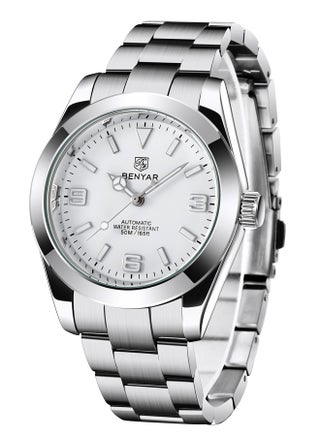 Men's Elegant 41MM Automatic Mechanical Watch Waterproof Stainless Steel Strap Luminous Casual Business Analog Wristwatch,White - pzsku/ZC97B27E2D2B5BFEF459CZ/45/_/1733299022/5c6b1b18-f32a-48dd-9c82-49a388b4deac