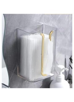 Generic Acrylic Paper Towel Holder, Wall Mounted Paper Towel Dispenser, Adhesive Tissue Box Guest Napkin Countertop Paper Towel Holder for Bathroom(White)  - Image 1