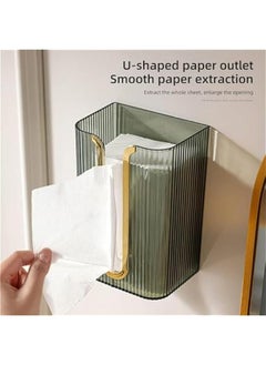 Generic Acrylic Paper Towel Holder, Wall Mounted Paper Towel Dispenser, Adhesive Tissue Box Guest Napkin Countertop Paper Towel Holder for Bathroom(White)  - Image 2
