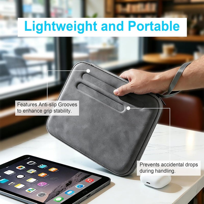 Lacdo Tablet Sleeve Case for 13 inch New iPad Air M4 M3 M2 2026-2024, 13 inch iPad Pro M5 M4 2025-2024, 12.9 inch iPad Pro, iPad Sleeve 13 inch Hard Shell Protective Tablet Carrying Case, Dark Gray - Image 4