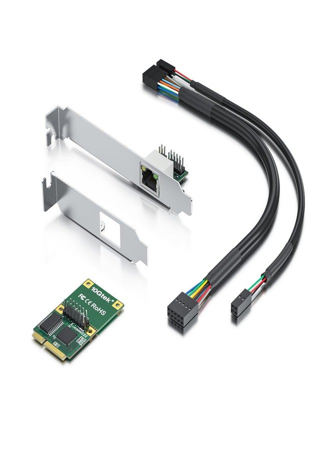 10Gtek Mini PCIe 1G Gigabit Ethernet Network Card (Intel I210AT), with LED Light, 30-cm Cable Length - Image 4