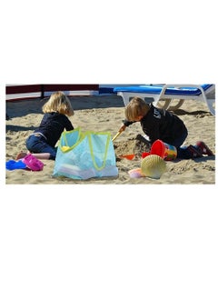 YelaJoy Mesh Beach Bag Extra Large Beach Bags and Totes Tote Backpack Toys Towels Sand Away For Holding Beach Toys Children' Toys Market Grocery Picnic Tote  - Image 3