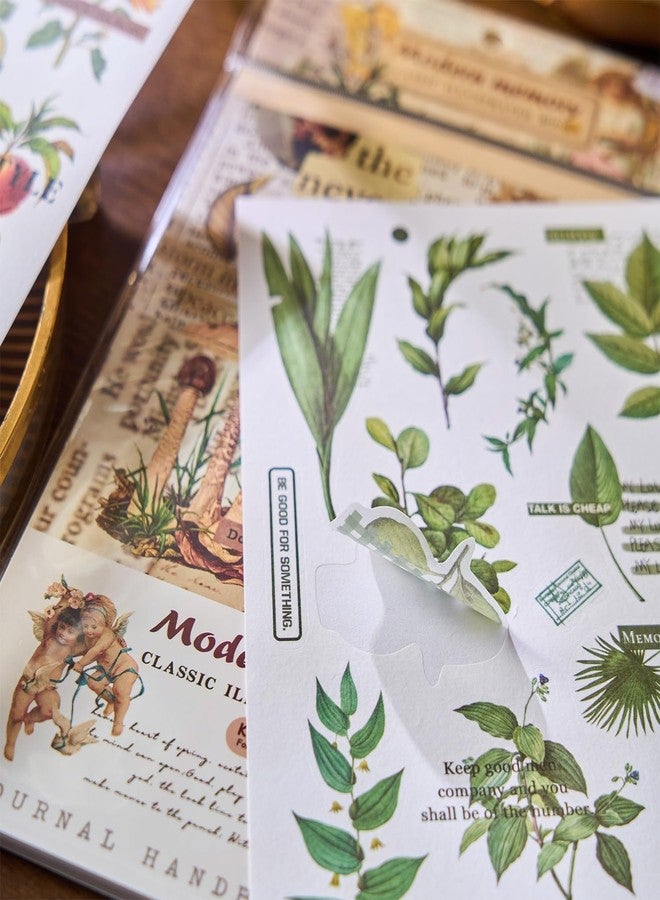 DEOXY Pack of 1 Book,Morning Foam Sticker Book Modern Memory Thin Series of 20 DIY Decorative Stickers Without Repeating European and American Retro Hand Account - Image 4